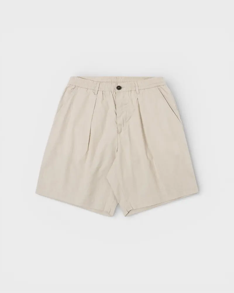 Pleated Track Short Kennedy Stripe Brown