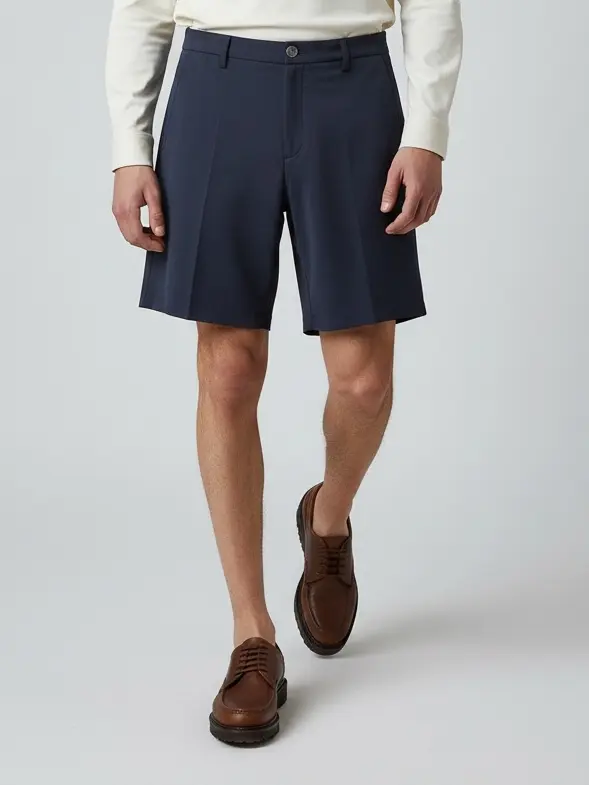 Pleats Short Bleu
