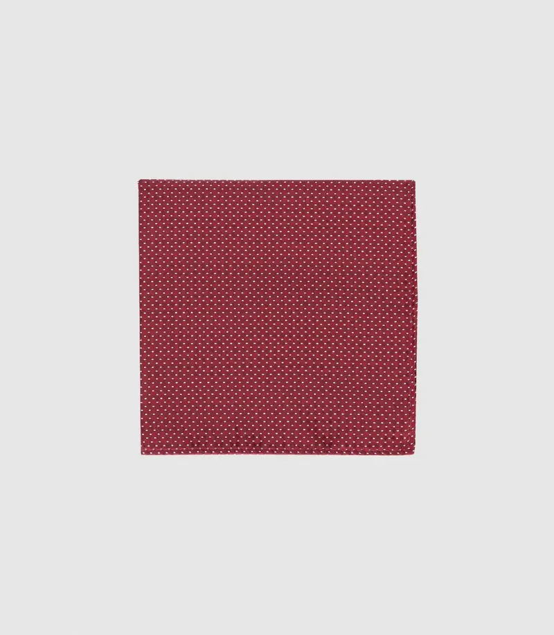 Pochette à motifs en soie bordeaux