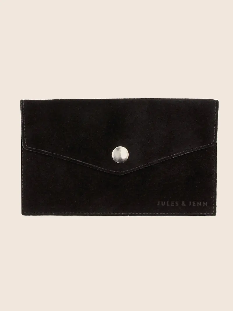 Pochette enveloppe daim upcyclé noir