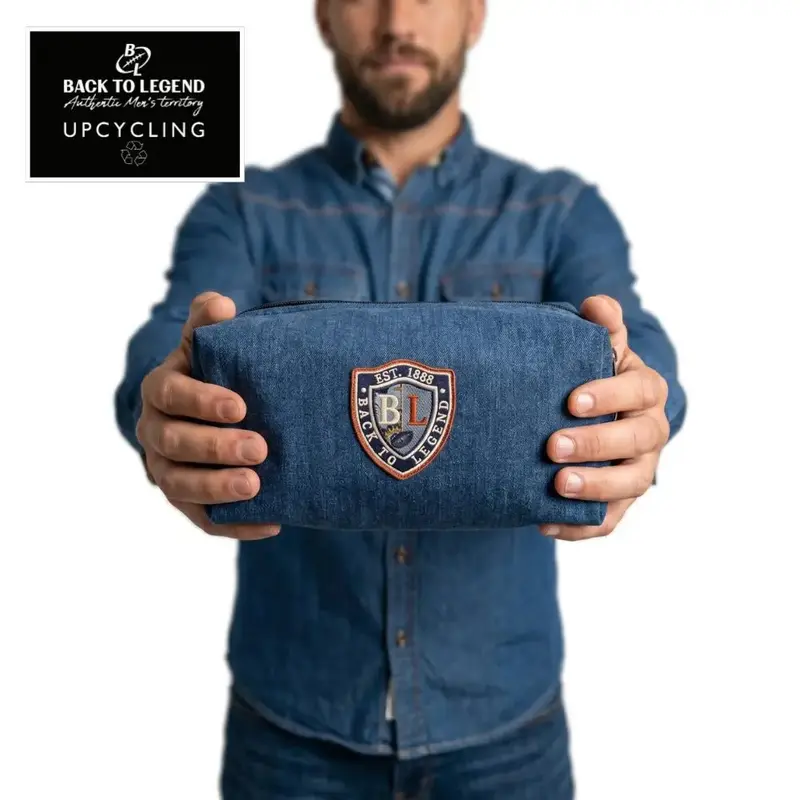 Pochette upcyclée multi usage stone wash