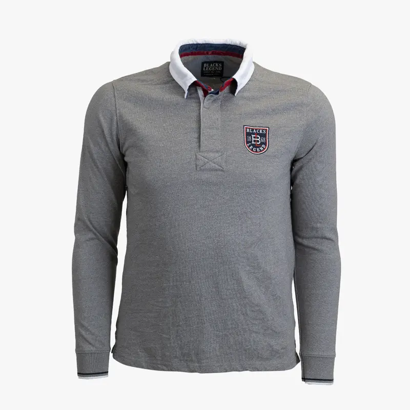 Polo 1868 gris chiné à manches longues