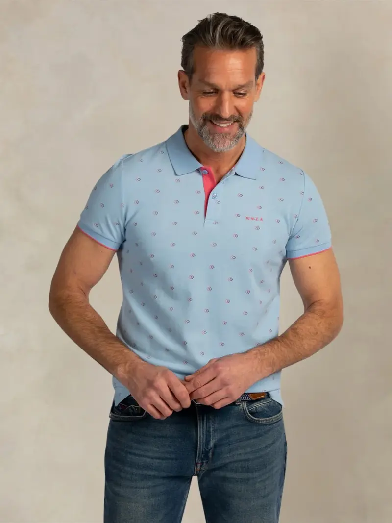 Polo à motifs NZA bleu