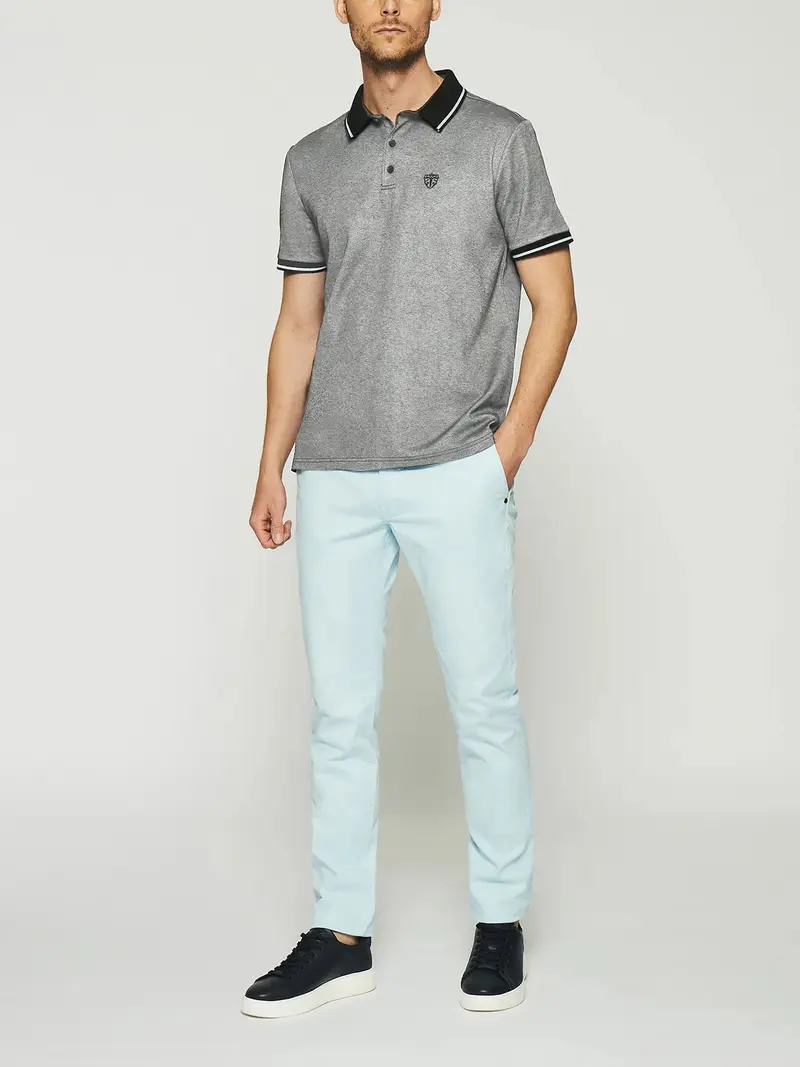 Polo avec broderie marine chiné GUYOT