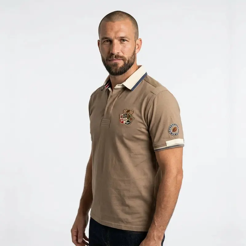 Polo Barbarians vert amande toucher peau de pêche