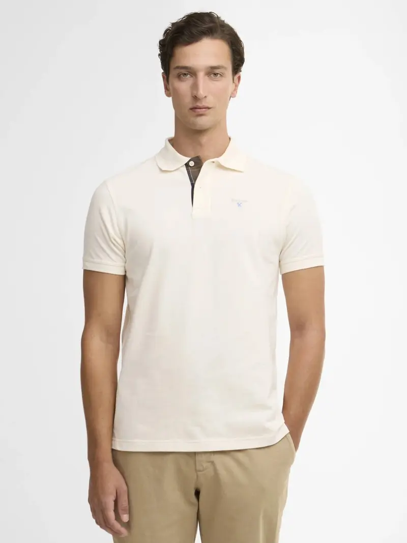 Polo Barbour blanc en coton