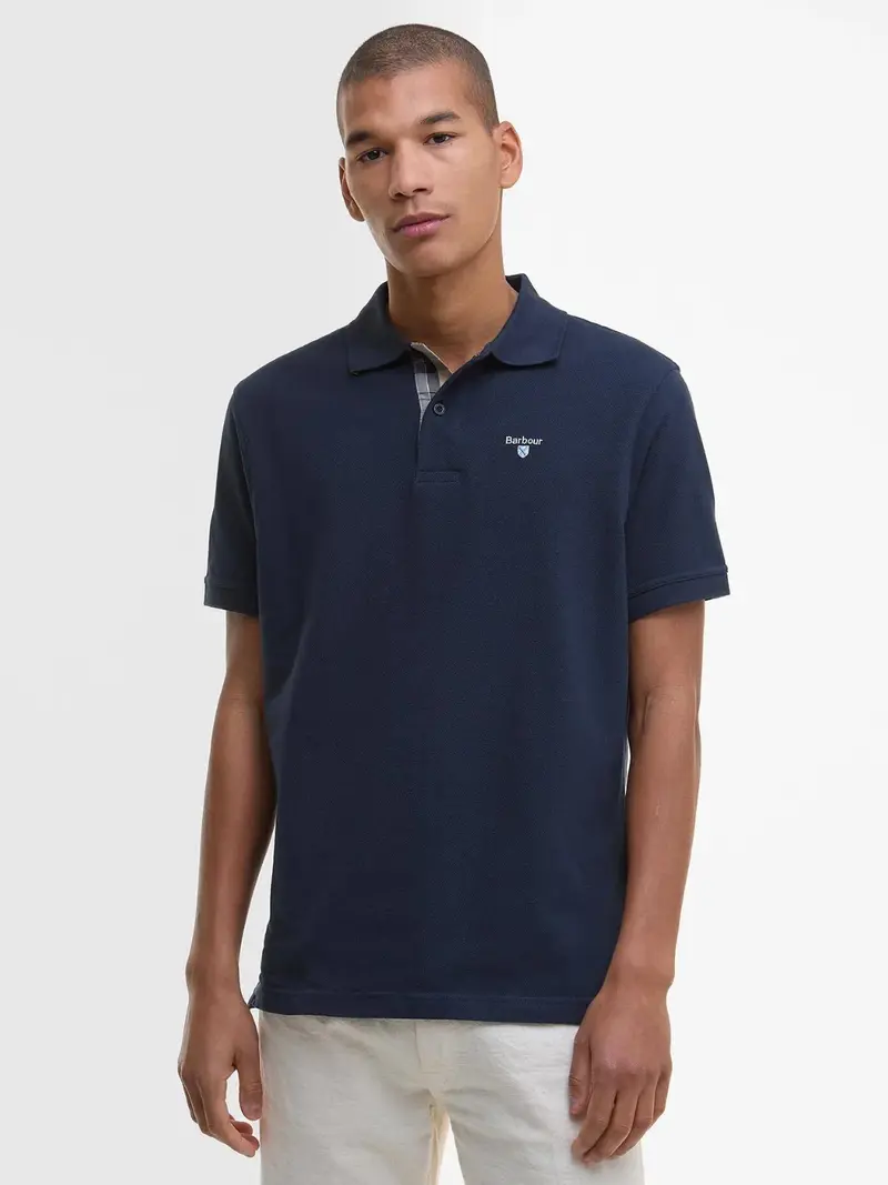 Polo Barbour marine en coton