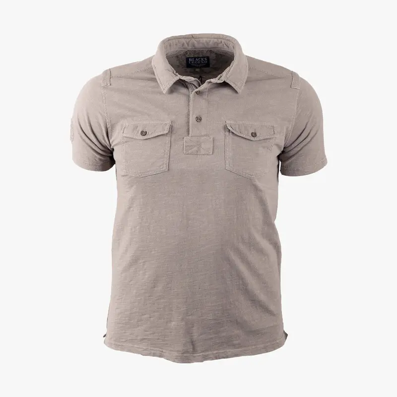 Polo beige double poche poitrine