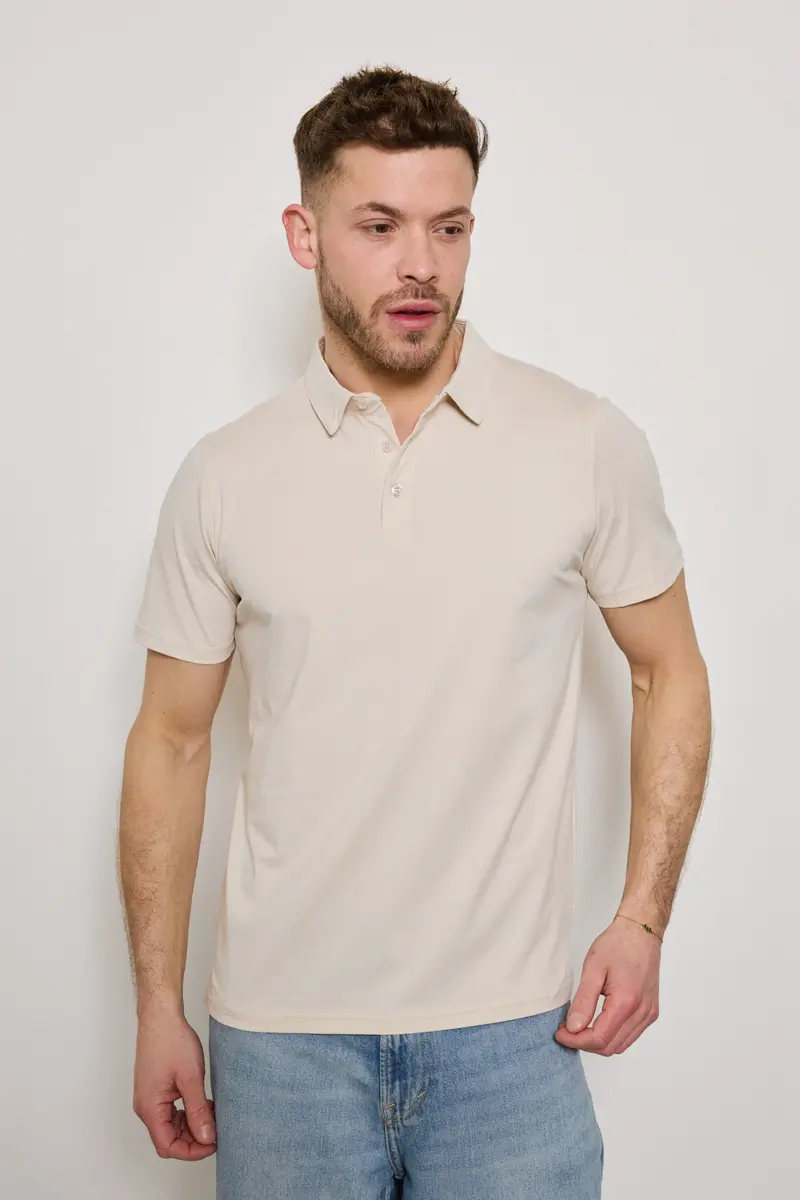 Polo BEIGE Homme Basique Chic