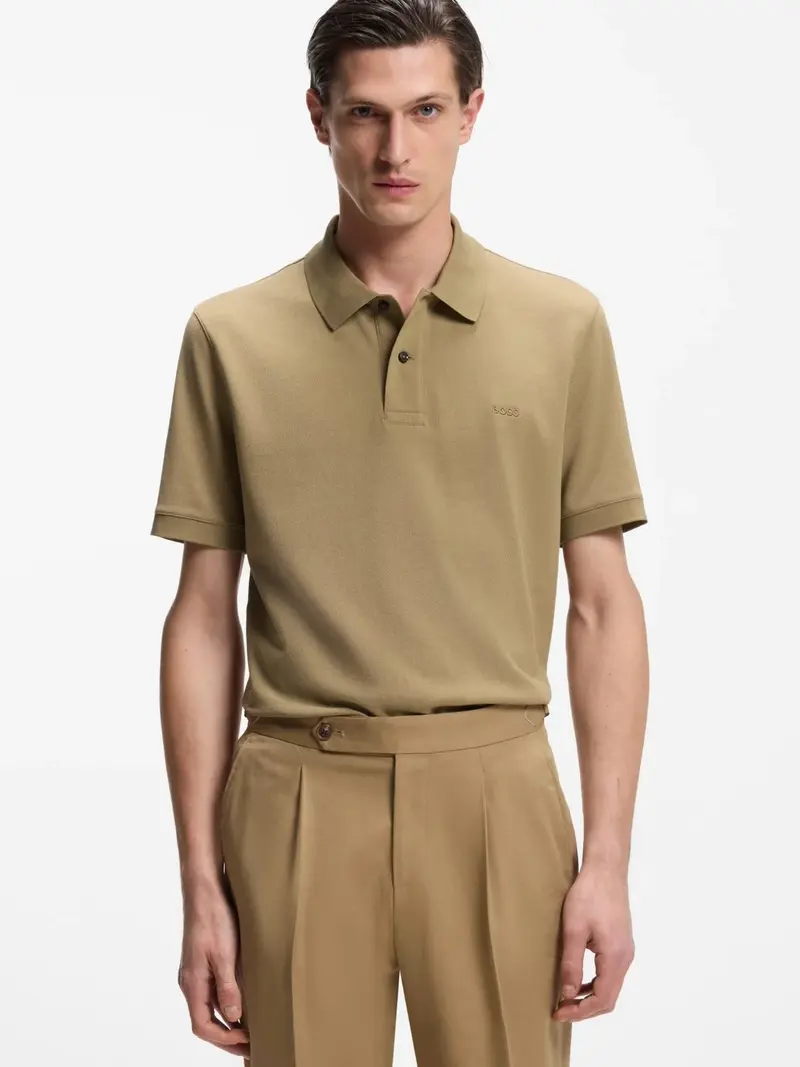 Polo BOSS beige en coton