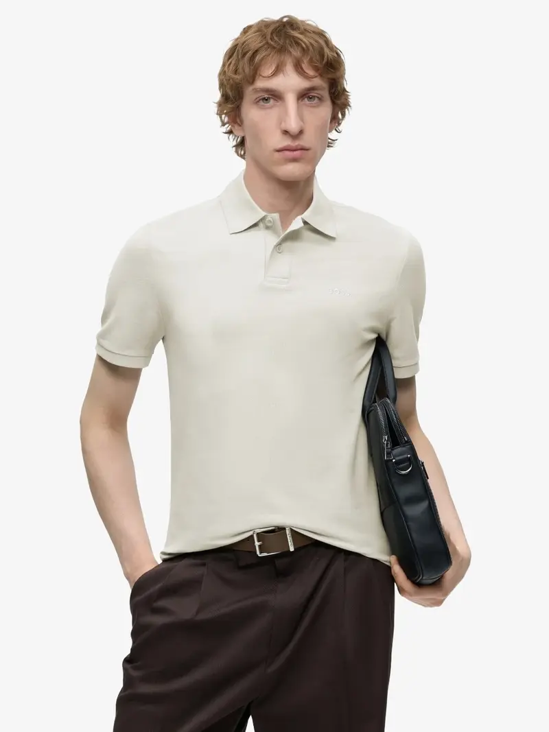 Polo BOSS beige en coton