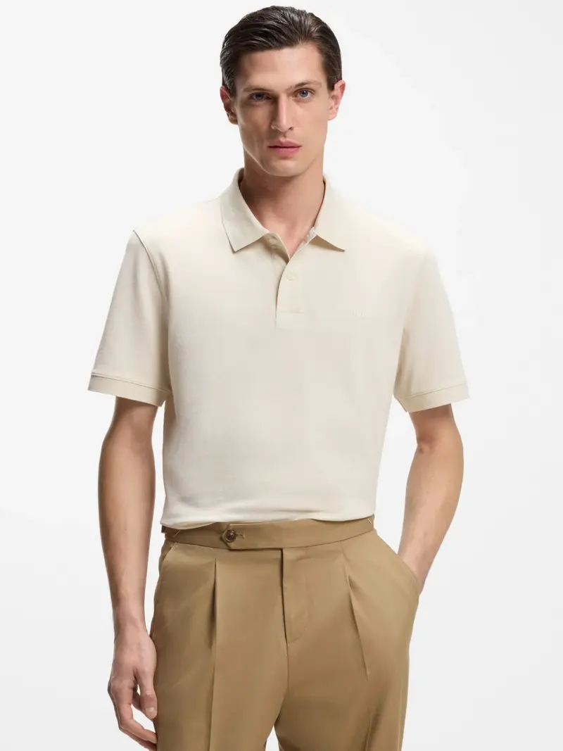 Polo BOSS beige en coton