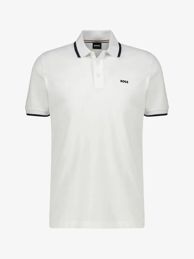 Polo BOSS blanc en coton