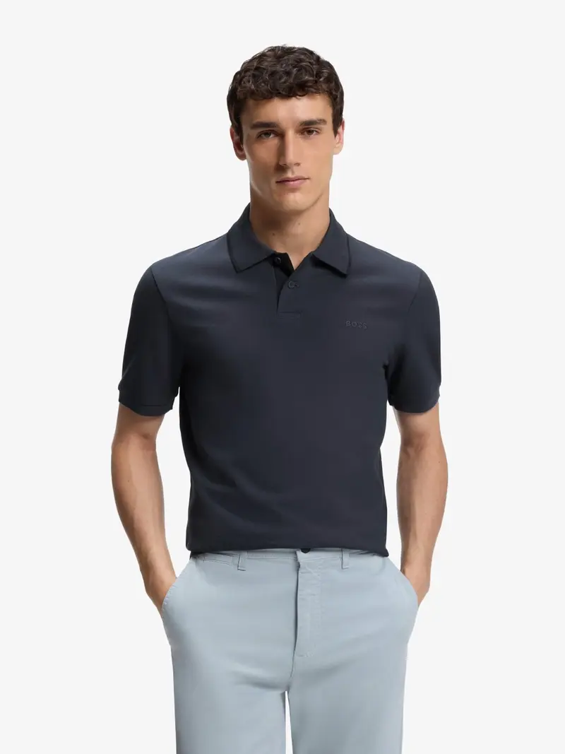 Polo BOSS marine en coton