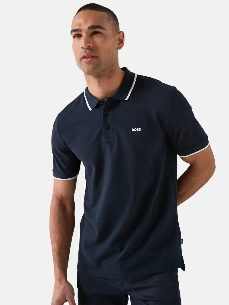 Polo BOSS marine en coton