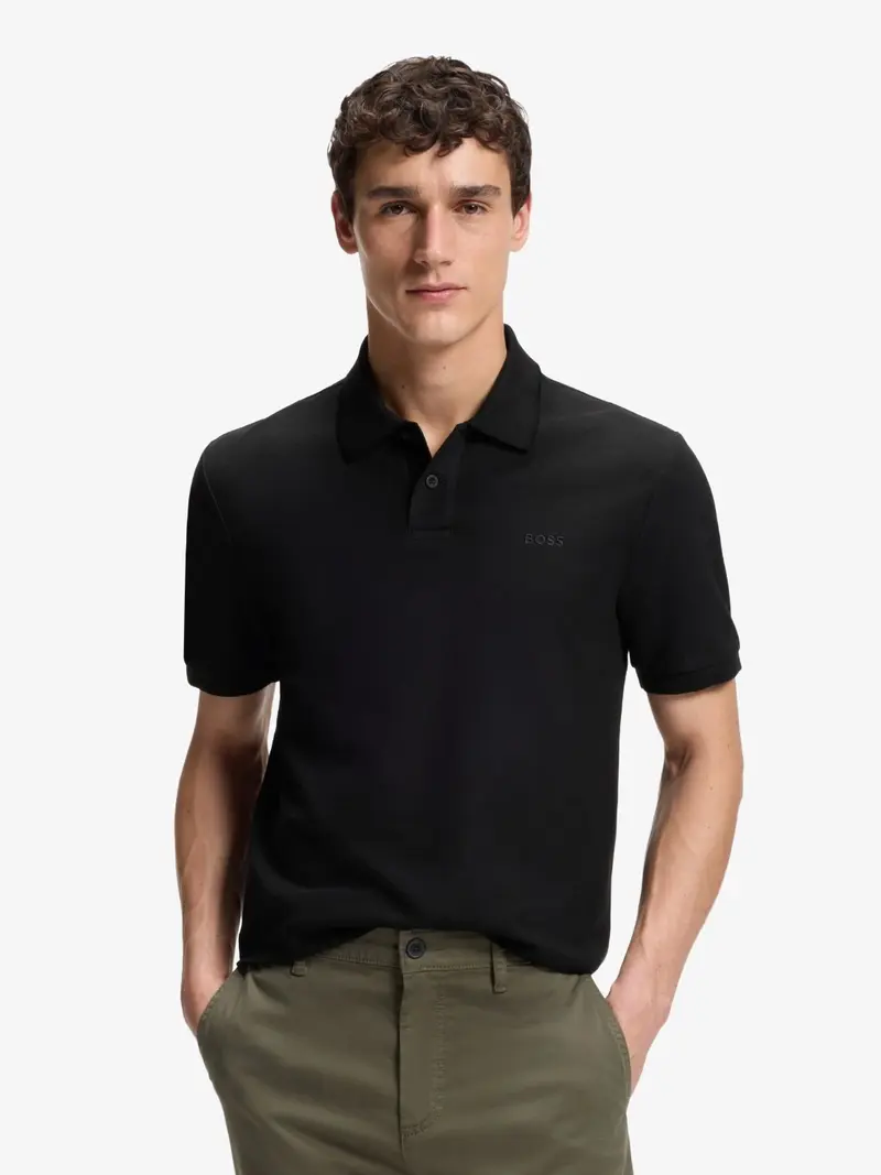 Polo BOSS noir en coton