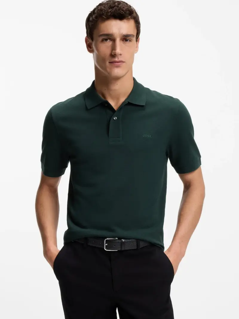 Polo BOSS vert en coton