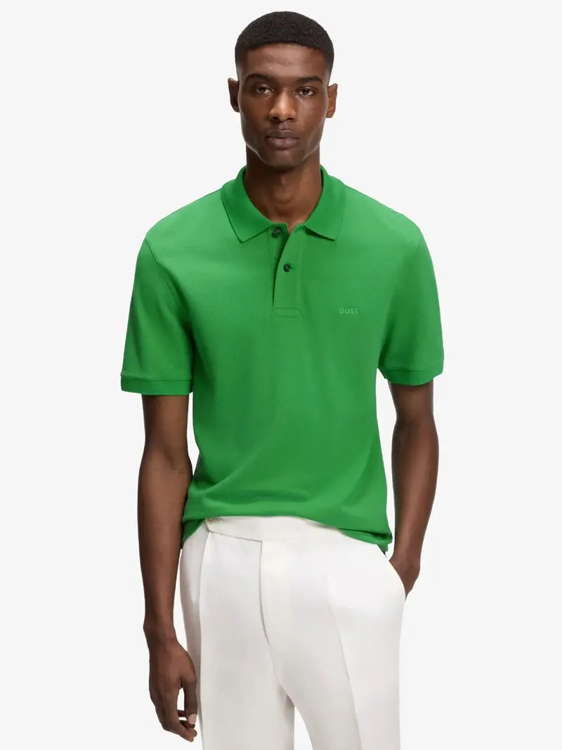 Polo BOSS vert en coton