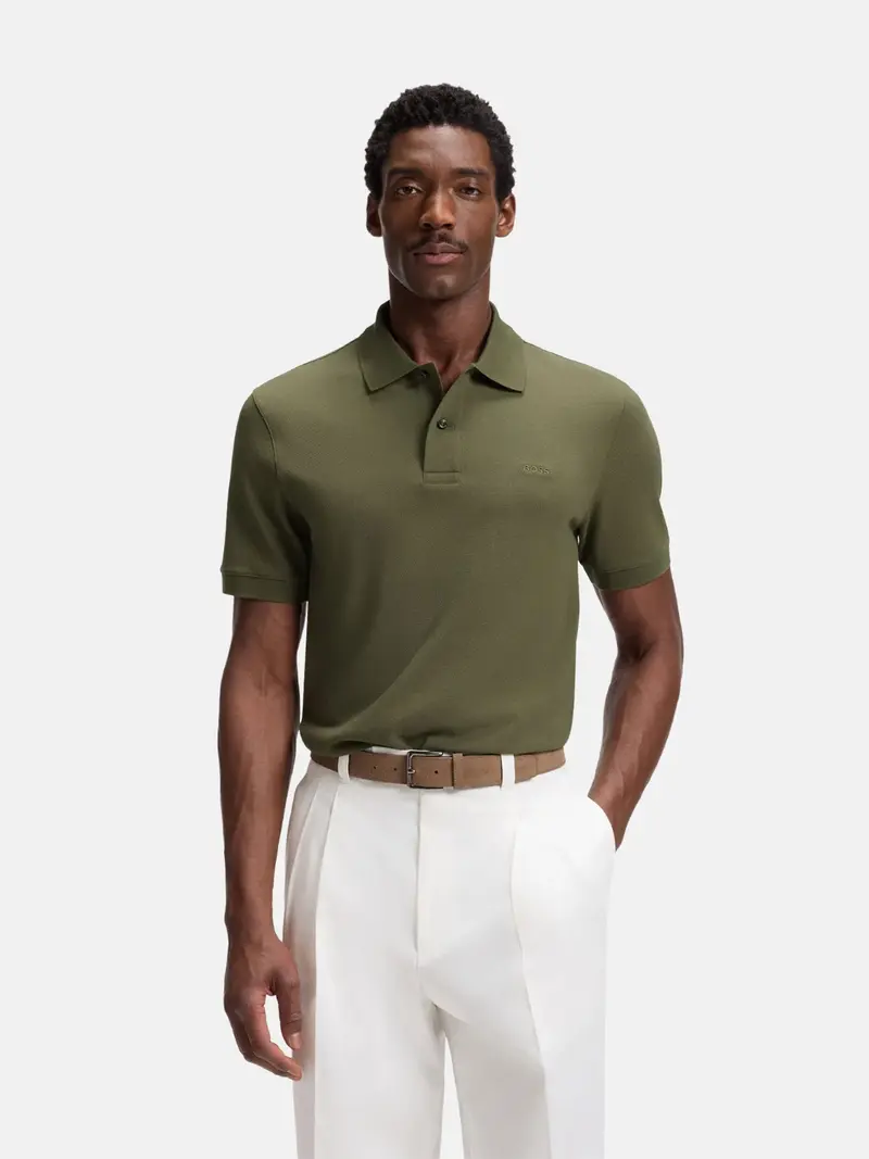 Polo BOSS vert en coton