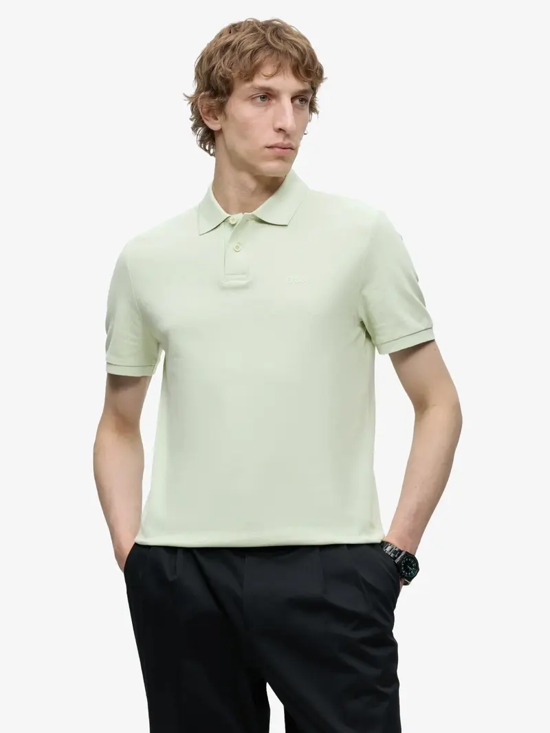 Polo BOSS vert en coton