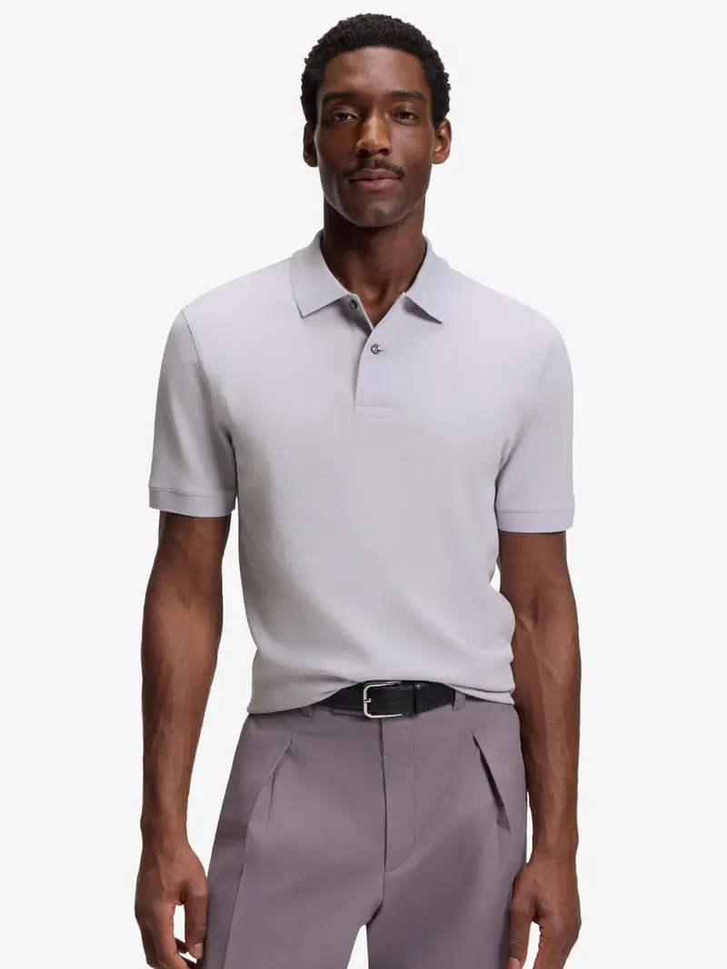 Polo BOSS violet en coton