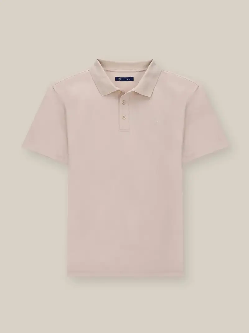 Polo boutonné beige