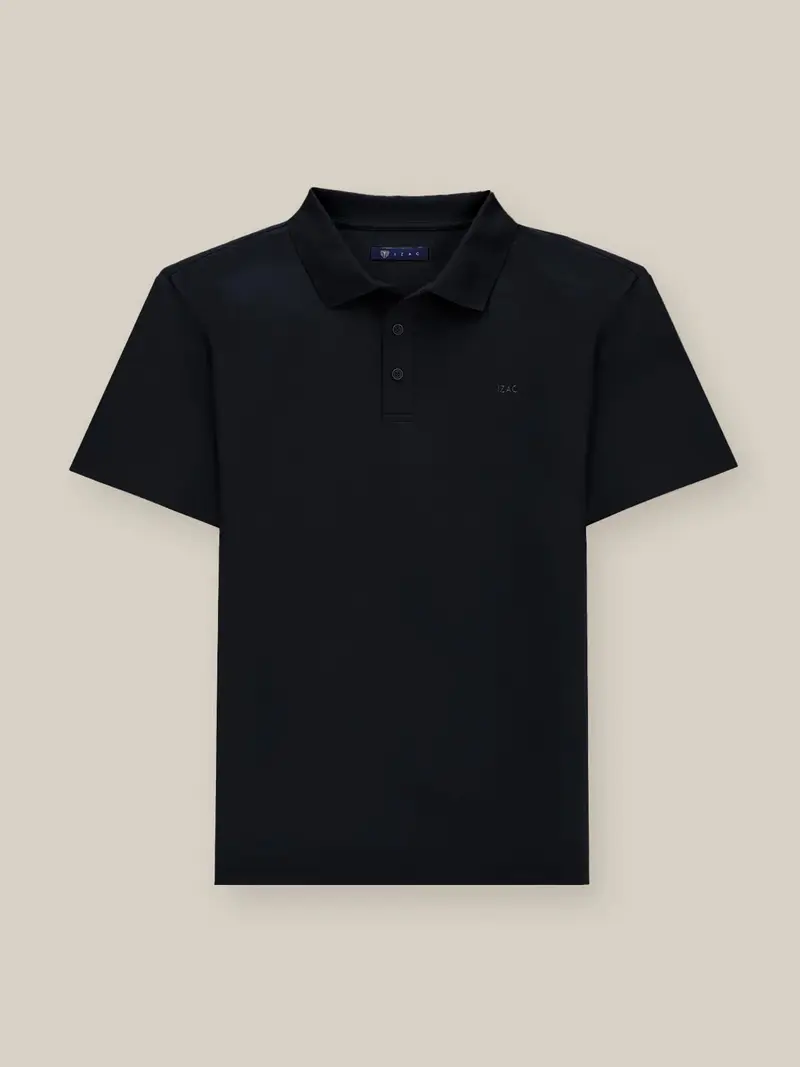 Polo boutonné noir