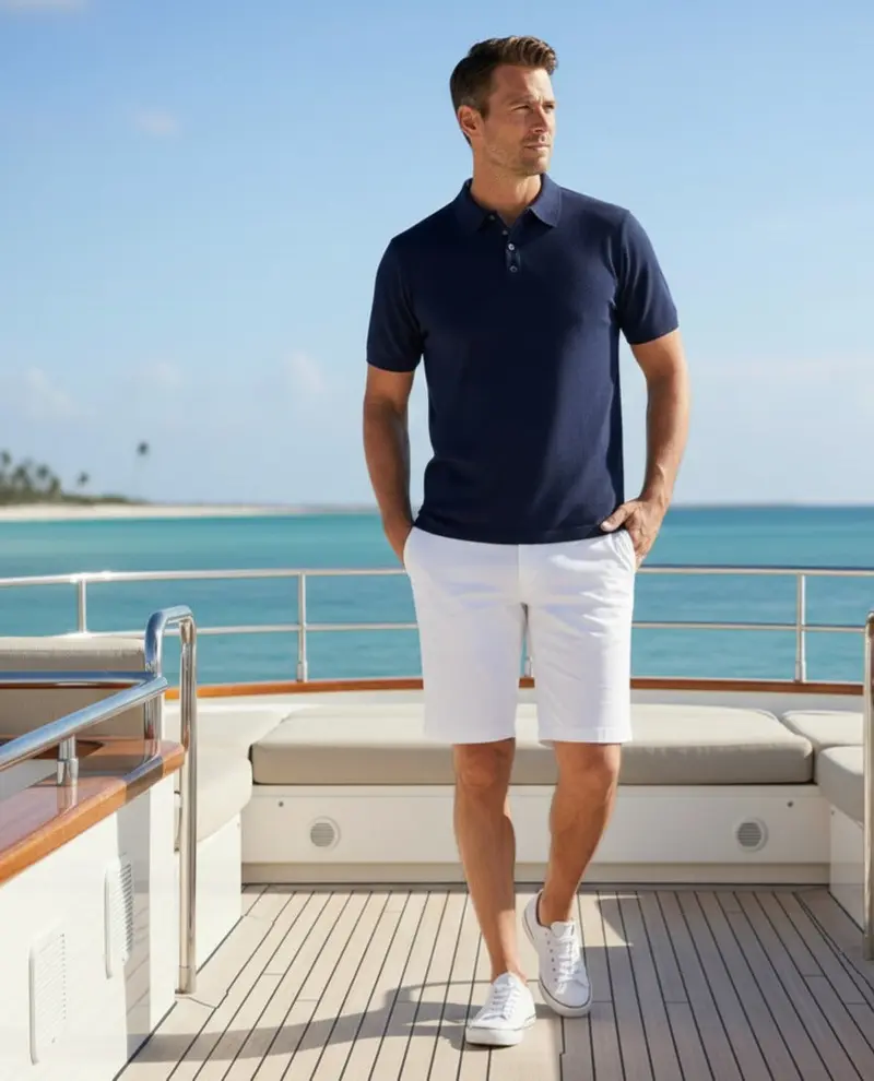 Polo Cachemire Hommard Oahu — Marine