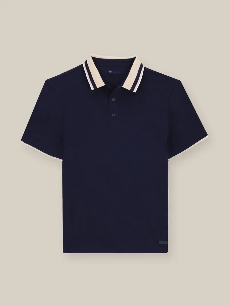 Polo col boutonné marine
