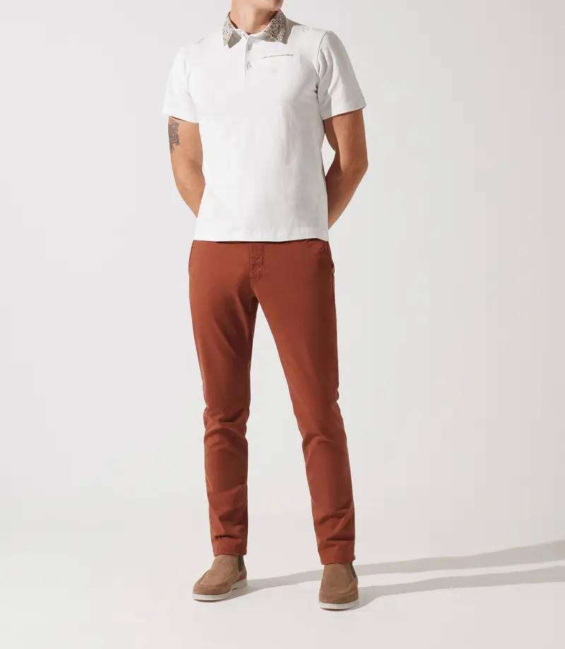 Polo col chemise manches courtes blanc GARCISSE