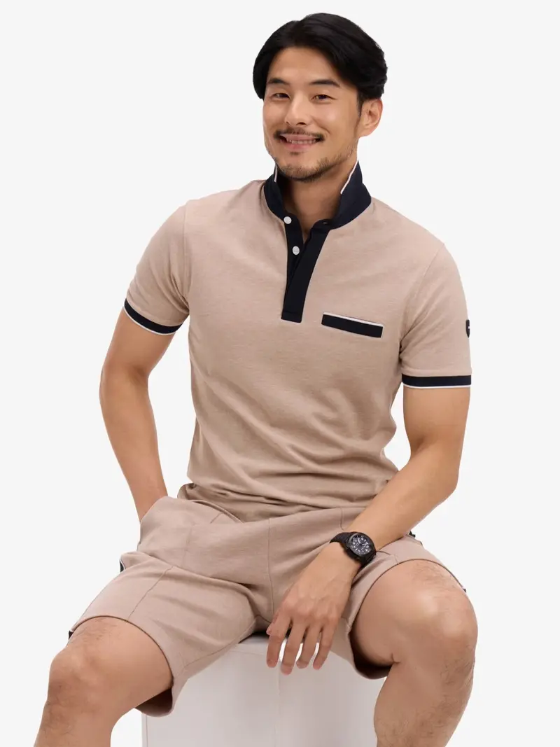 Polo Eden Park beige en coton