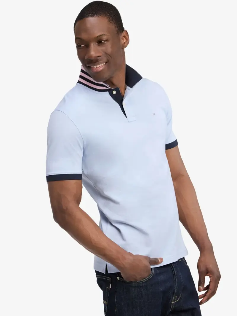 Polo Eden Park bleu en coton