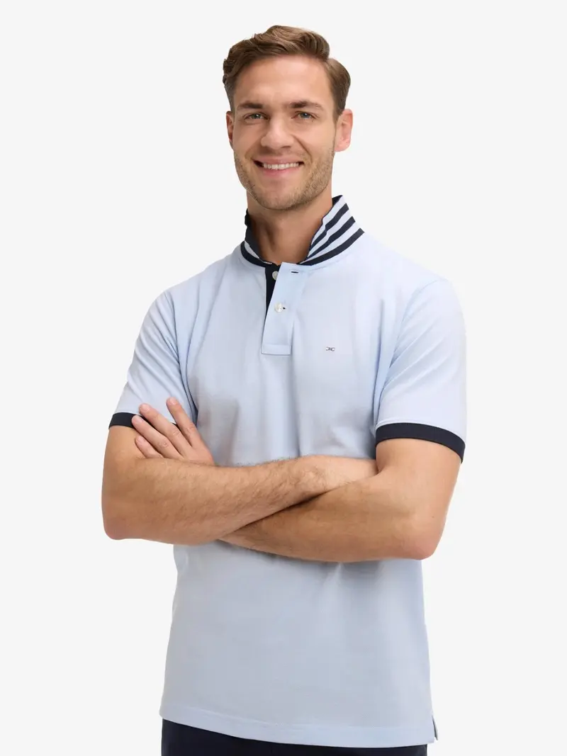 Polo Eden Park bleu en coton