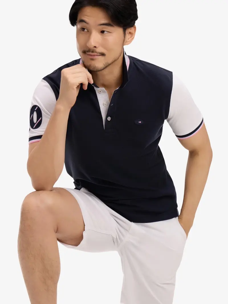 Polo Eden Park marine en coton