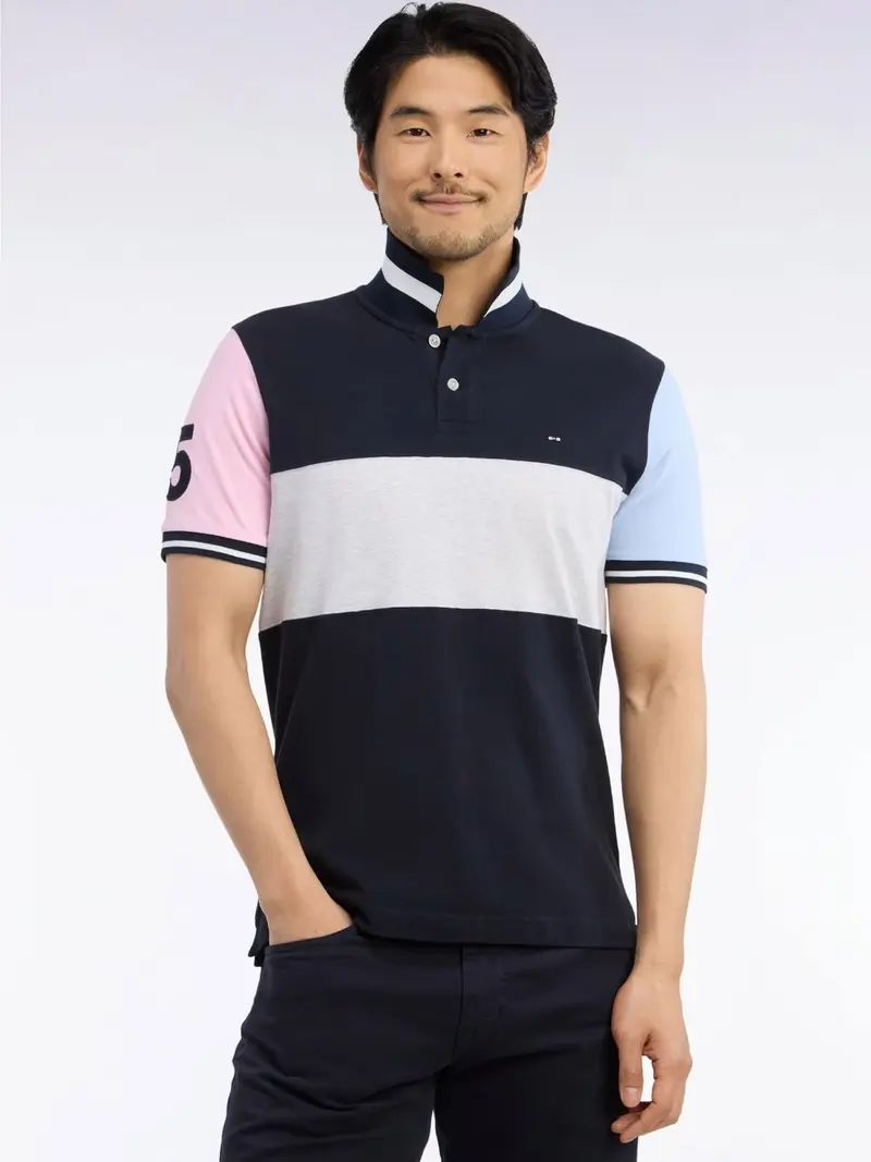 Polo Eden Park marine en coton