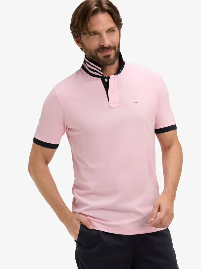 Polo Eden Park rose en coton