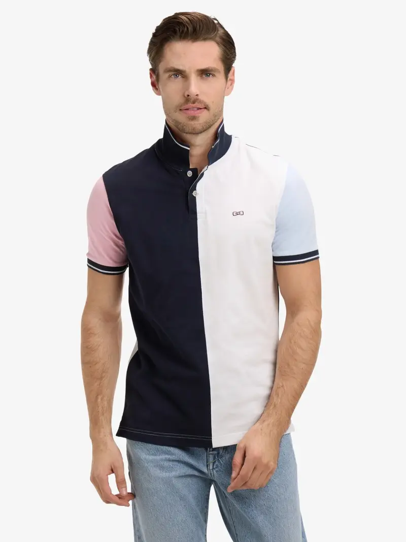 Polo Eden Park rose en coton