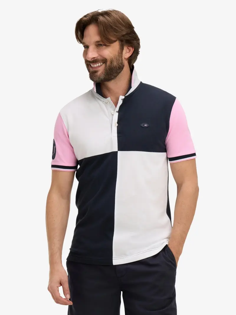 Polo Eden Park rose en coton