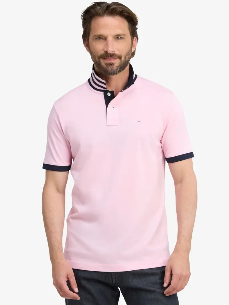 Polo Eden Park rose en coton