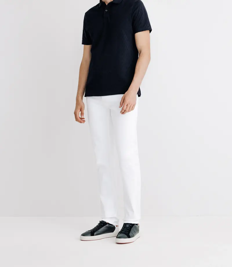 Polo en jacquard marine