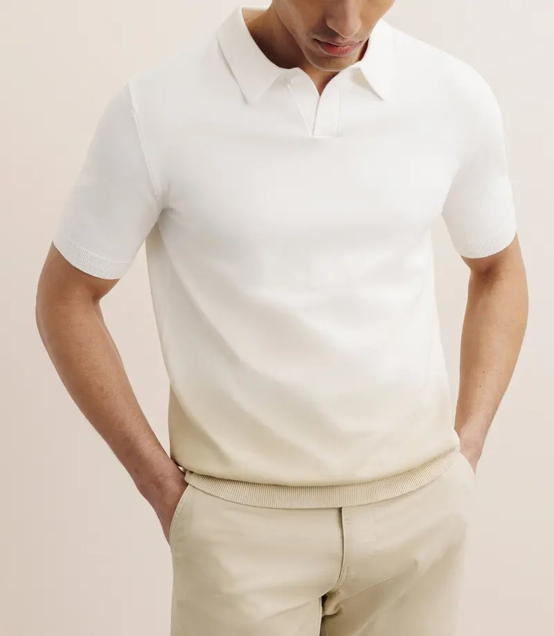 Polo en maille dégradé beige
