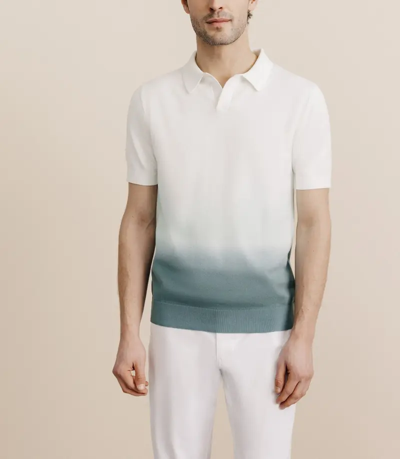 Polo en maille dégradé vert