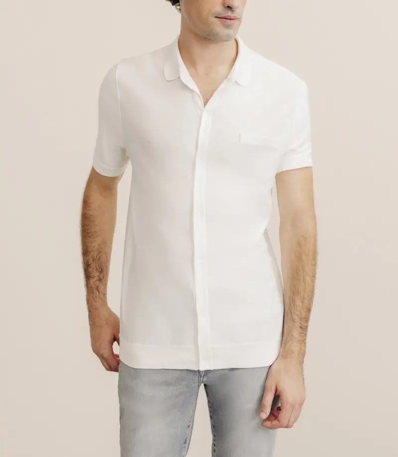 Polo en maille écru