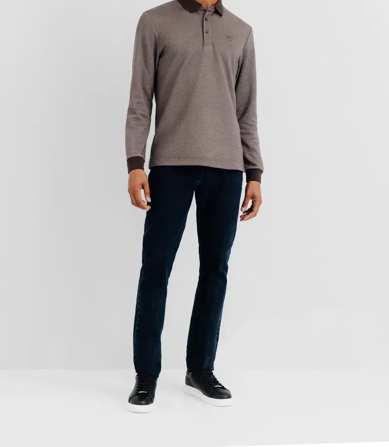 Polo en maille marron