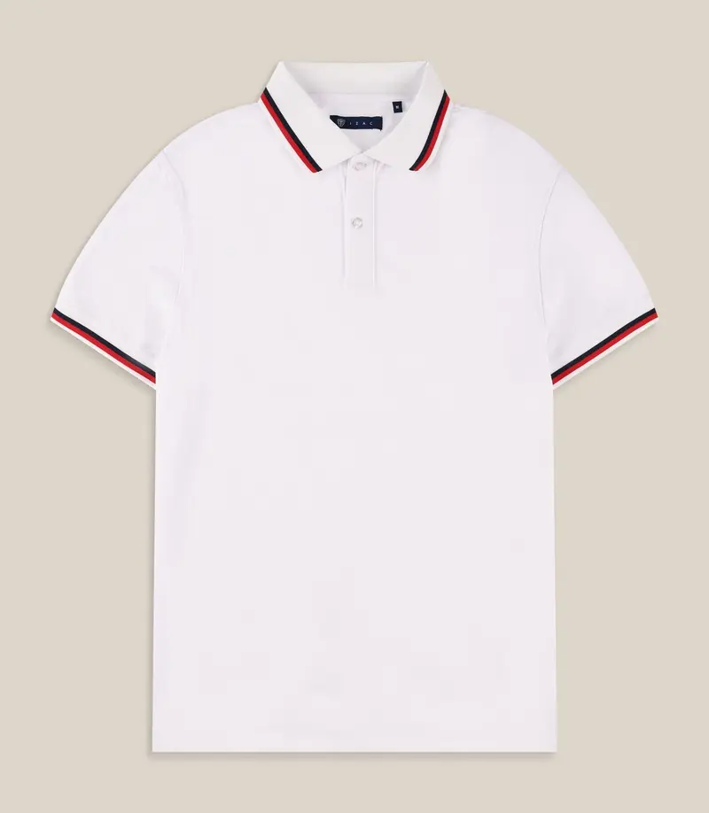 Polo en maille piquée blanc