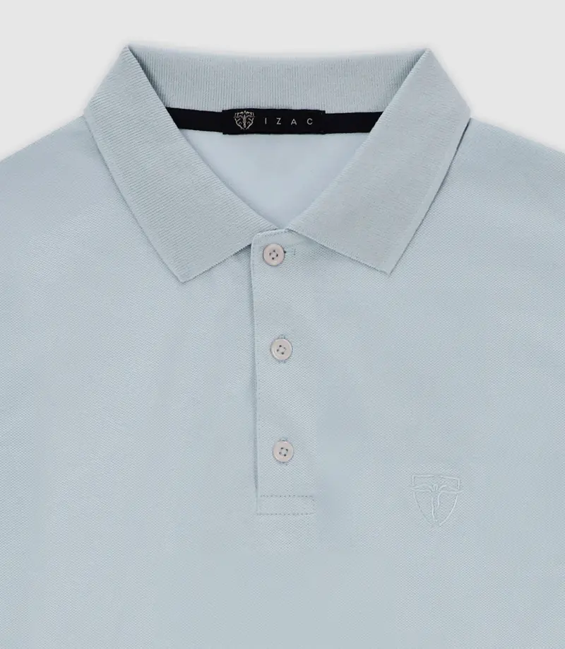 Polo en maille piquée ciel