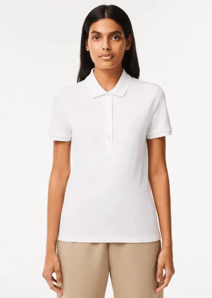 Polo femme Lacoste blanc