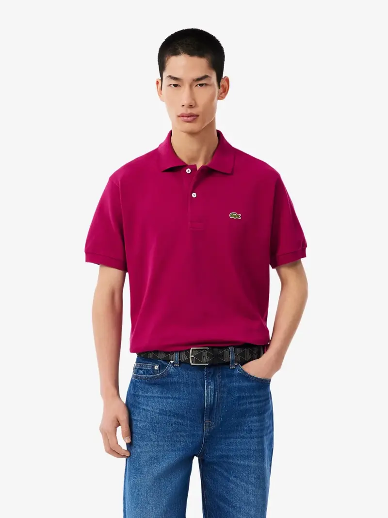 Polo L.12.12 Lacoste rose en coton