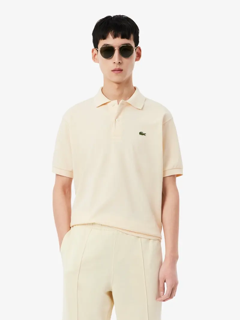 Polo L1212 Lacoste beige en coton