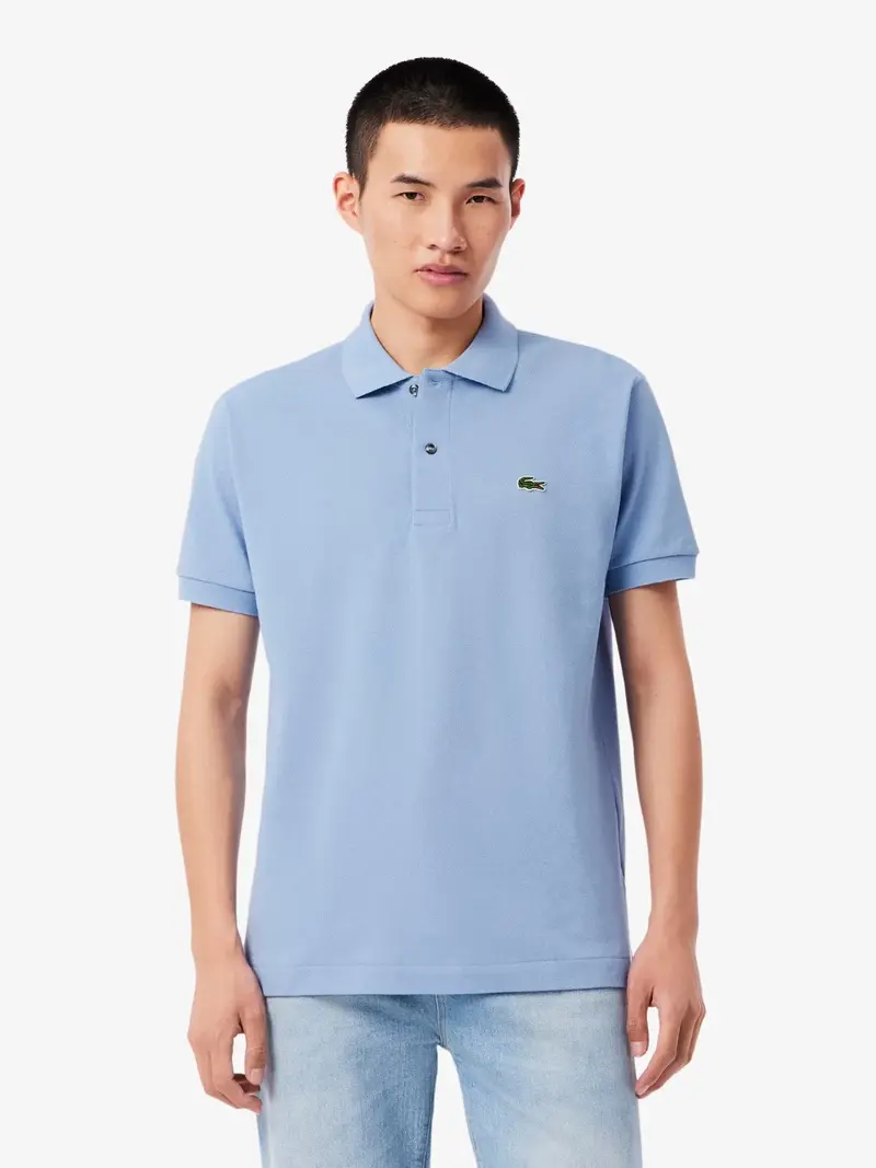 Polo L1212 Lacoste bleu en coton